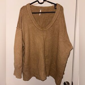 Free people tan oversized sweater